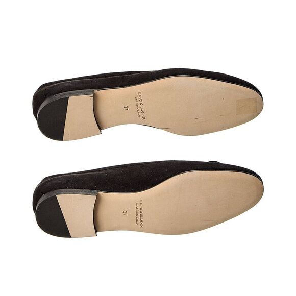 Manolo Blahnik Veralli Suede Flat (Authentic Pre-Loved), Black - Picture 4 of 5